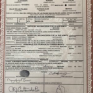 ACTA DE NACIMIENTO