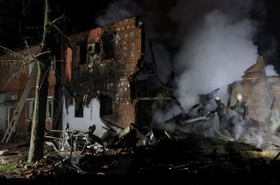 Edificios destruidos en Kharkiv, Ucrania